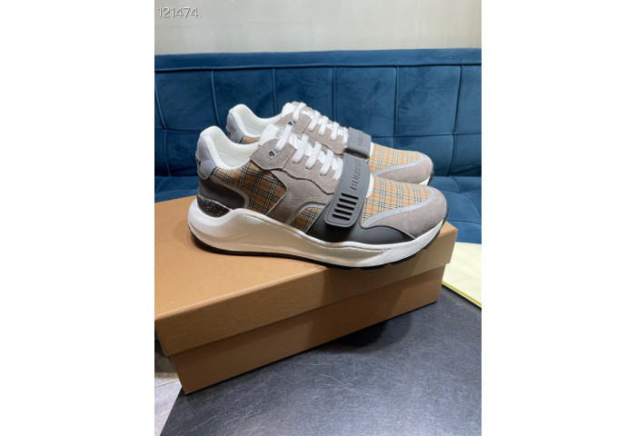 Bur*berry Vintage Check, Leather and Mesh Sneakers