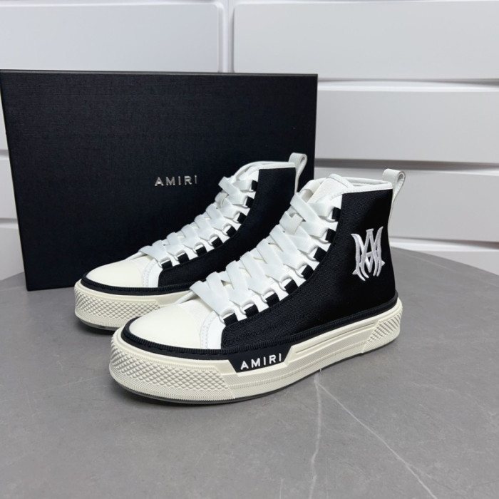 Amiri* Appliquéd Leather and Canvas Sneakers