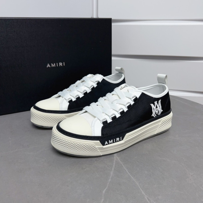 Amiri* Appliquéd Leather and Canvas Sneakers