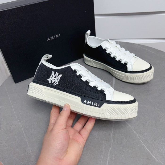 Amiri* Appliquéd Leather and Canvas Sneakers