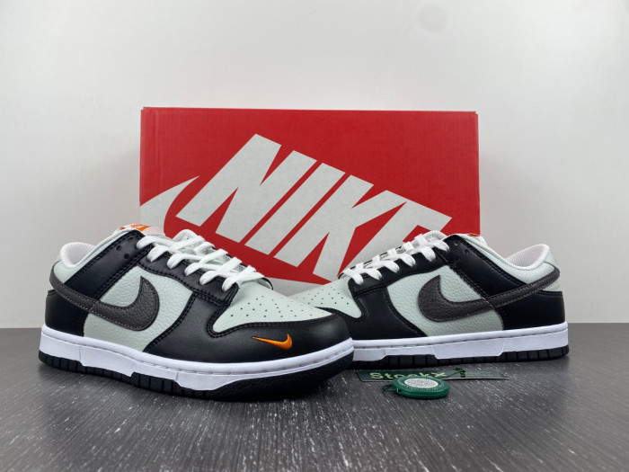 nike dunk low black grey orange fn7808-001