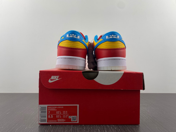 lebron james x nike dunk low fruity pebbles dh8009-600