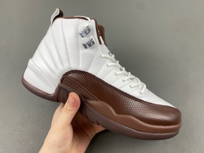 solefly x air jordan 12 "white/baroque brown" fz5026-100