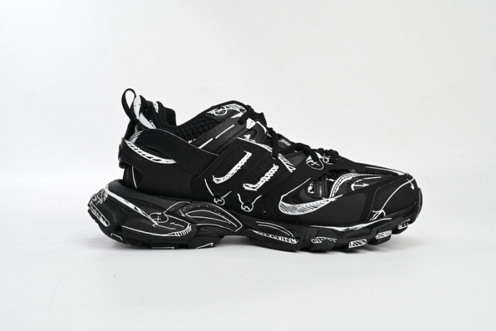 belanciaga Tess S.Black Black-And-White Painting 542023 W3SR2 2315