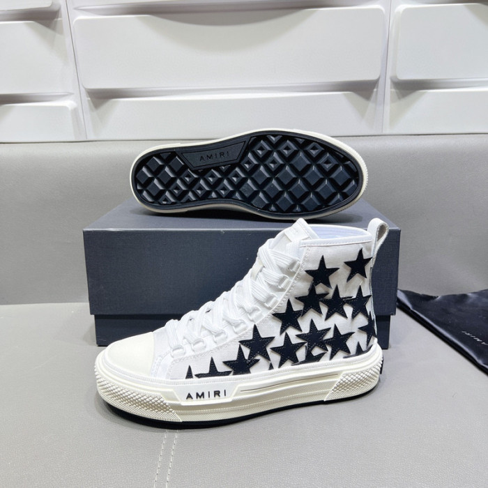 amiri* appliquéd leather and canvas sneakers