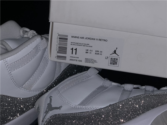 air jordan 11 retro "metallic silver" ar0715 100