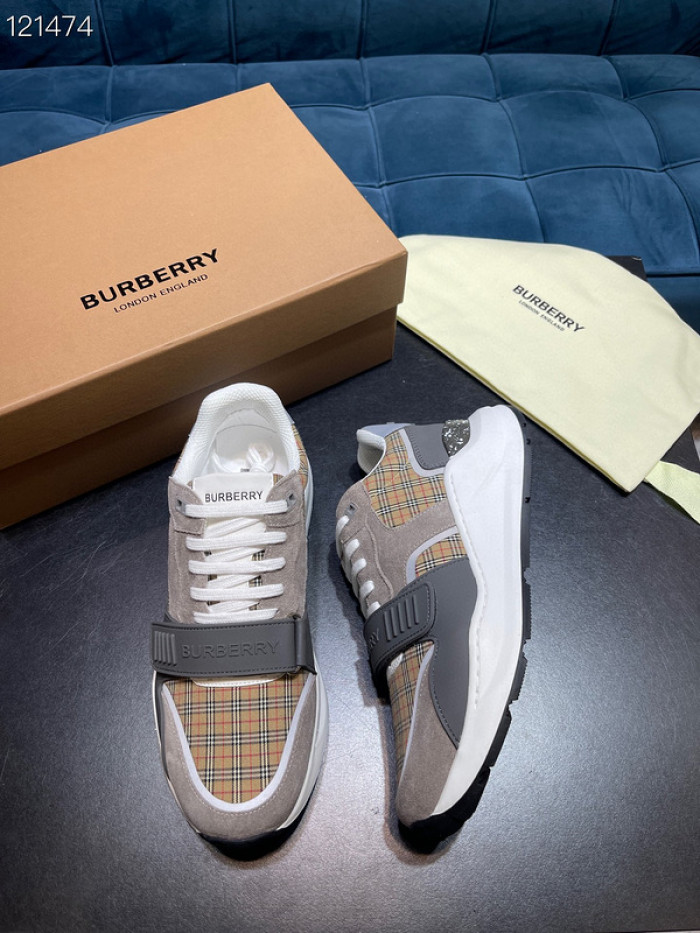 Bur*berry Vintage Check, Leather and Mesh Sneakers
