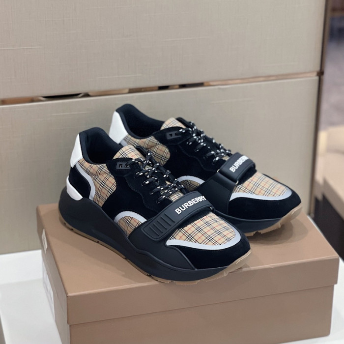 Bur*berry Vintage Check, Leather and Mesh Sneakers