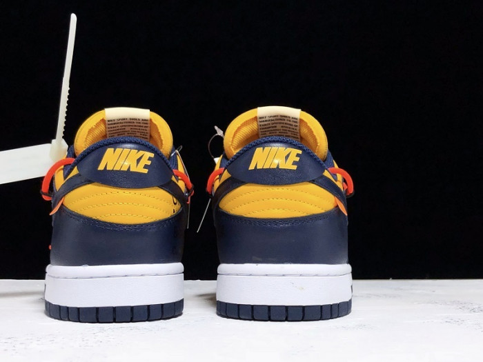 off white nike dunk low university gold midnight navy ct0856-700