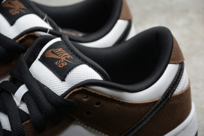 nike sb dunk low white black trail end brown - 304292-102